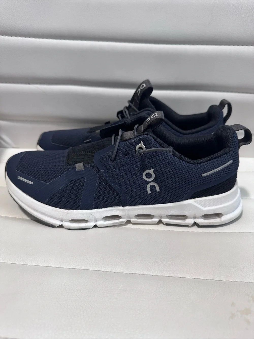 On Cloud Sky Youth Athletic Sneakers - Navy, Black and White